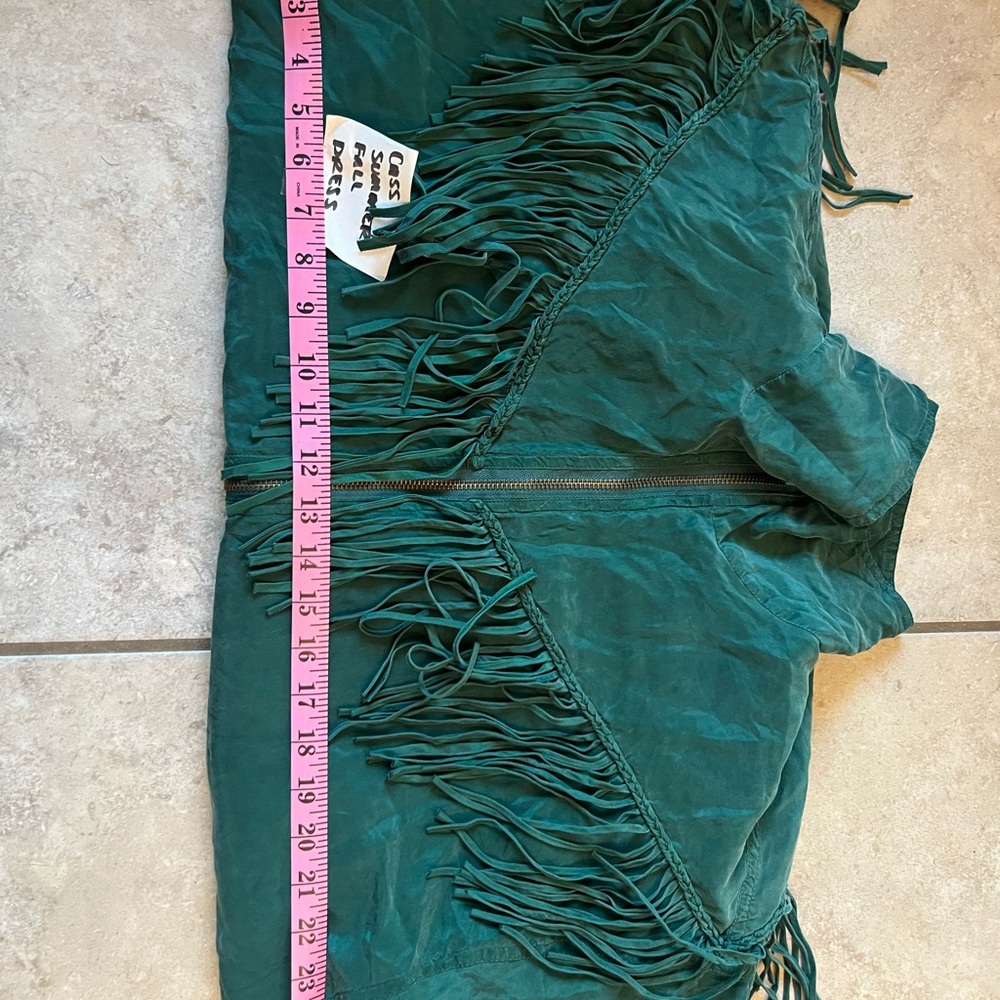 Vintage XL Womens Fringed Bomber 100% SILK - Picture 4 of 4